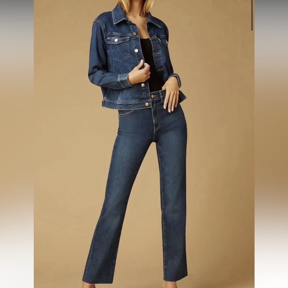 DL1961 Patti Straight High Rise Jeans Seaborn Raw Wash Size 27. Inseam 31”. EUC